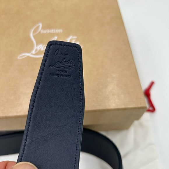 SOLD Men’s Christian Louboutin happy RUI  CL logo leather belt size 100 cm Italy - Picture 6 of 9